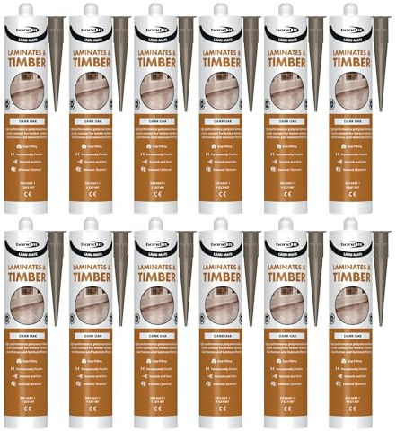 Bond It LAMI-MATE Flexible Sealant & Gap-Filler – 12x Dark Oak, 285ml | Premium Sealant Filler for Timber & Laminate Flooring | Paintable & Stainable – Non-Shrinking – Interior & Exterior Use
