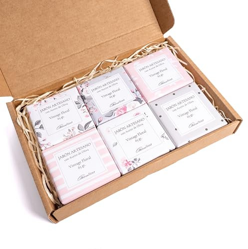 CABRERIZO SOAP 6 Jabones Artesanales para regalar, Jabones naturales artesanos Aceite Oliva, 6 Pastillas de Jabón con Aceites esenciales Azahar, Limón y Bergamota, 6 x 65 gr Jabón manos, cara y cuerpo