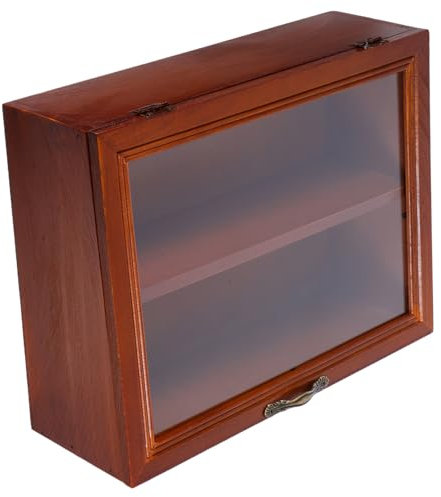 Zerodeko Desktop Small Display Cabinet Solid Wood Organizer with Design for Figurines Models and Collectibles Elegant Storage Rack for Home Decor and Toys