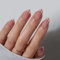 BTArtbox Press On False Nails Short, 32Pcs Chrome Almond French Tip False Nails with Glue, Opaque Soft Gel Stick On Nails for Women in 16 Sizes - 32 Fake Nail Kit, Coastal Glow