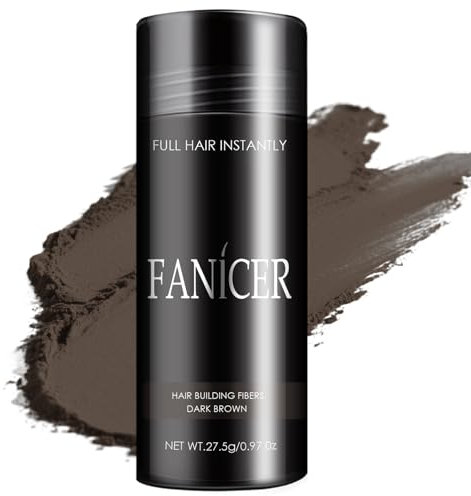 Fibre Capillaire, Poudre Densifiante pour Cheveux Clairsemés, Fibres avec Effet Immédiat pour des Cheveux Épais et Moelleux (Marron Foncé)