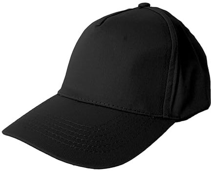 STEXFIT Cappello Bambino con Visiera Pre curvata, Cappello Cotone Bambino Traspirante, Regolabile e Antisudore – Cappellino Bambino con Visiera Leggero e Comodo - Unisex - Nero