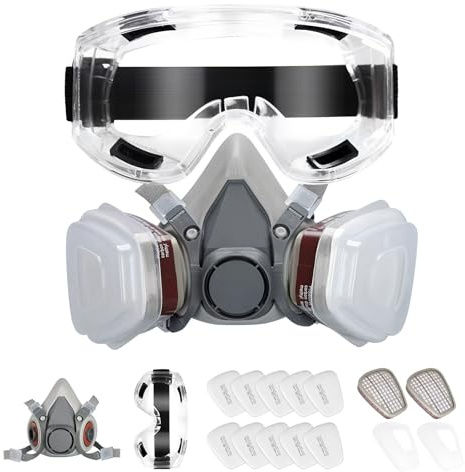 Reusable full face shield against dust, fog, and formaldehyde for painting, felling, welding, dust, polishing, and other protective work.