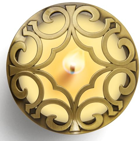 Hion Illuma Lid Kerzendeckel Aufsatz für Duftkerzen, Elegant geschnitztem Kerzenzubehör Metall Scented Candle Topper, Weihnachtsdeko Geschenk hilft der Kerze gleichmäßig zu brennen (Weltraum Gold)
