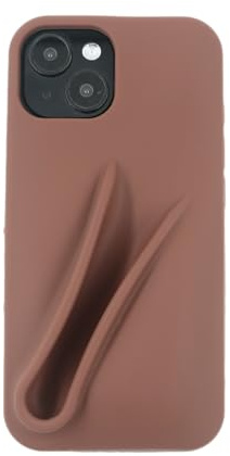 Nkkomura Soft Touch Silicone Lip Gloss Phone Case for iPhone 15/14/13, Minimalist Matte Design, Shockproof & Anti-Fingerprint Cover (Terracotta Brown)