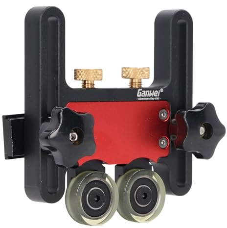 lyrlody Double Wheel Bearing Roller, Dual Bearing Roller Featherboards 2pcs Aluminum Alloy Table Saw Pressing Feeder with Flexible PU Wheels
