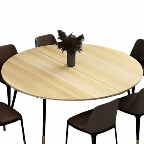 Snaweo Piano Rotondo Pieghevole, Piano del Tavolo Rotondo in Legno con 2 Pieghe, Piano Tavolo Rotondos Pieghevole di Grandi Dimensioni, Prolunga Tavoli da Temporanei Senza Gambe(Color1,120cm/47.24in)