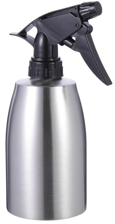 PAMINGONO Handbetätigte Gartengießflasche aus Edelstahl mit Sprühfunktion und Einfachem Tragegriff für Blumenbewässerung zu Hause in Silber