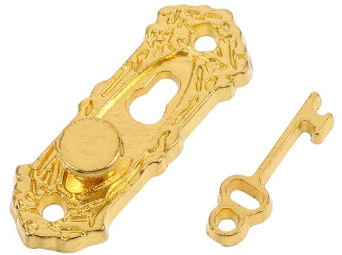 VICASKY 12 Scale Dollhouse Door Lock and Key Set Metal Door Knocker Miniature House Accessories for DIY Doll House Furniture Decoration