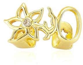 Design Fleur Ensemble de Grillz À Dent – Ton Or & Argent, Bijoux Bouche Hip Hop Pavé Cz pour Hommes & Femmes, Fête, Cosplay