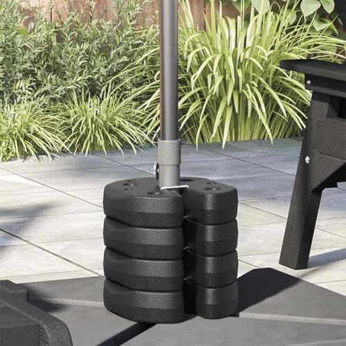 Genérico Placas de Peso para cenador 4 uds hormigón Negro 220x50 mm