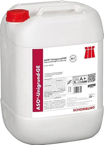 SCHOMBURG ASO-Unigrund-GE - gebrauchsfertige Grundierung, dispersionshaltig, schnell trocknend, schneller Baufortschritt, bindet Feinstaub effektiv, innen und außen, grün - 5 l Kanister
