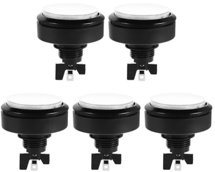 ibasenice 5 Piezas de Botones de Arcade de cúpula Grande de 60 mm de Repuesto con botón pulsador LED Redondo, Interruptor momentáneo para proyectos de máquinas recreativas de Escape Room, Pinball