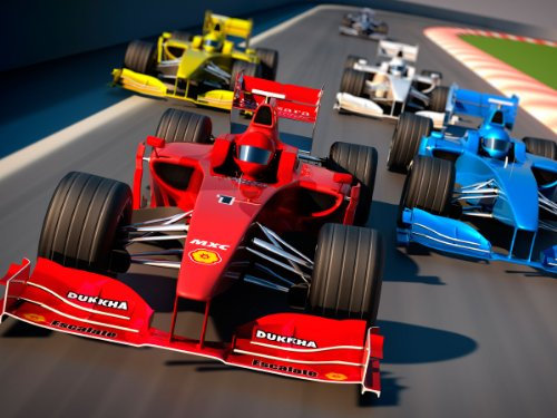 wandmotiv24 Photo murale Grand Prix de Formule 1 S 200 x 140cm - 4 pièces photo, papier peint non tissé Voitures de course, courses automobiles, voitures de sport M0385