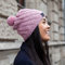 Stricken Set Mütze - Mütze DIY Set zum selber Stricken - Mütze Stricken Lernen - im Set dabei sind 2 Knäuel Merino Mix Big Wolle in der Farbe Marine (Fb 3409) + Strickanleitung + gratis Myoma-Label