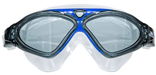 Trespass Swimming Goggles Marlin - Anti Fog Swimming Goggles, UV Protection, Hard Case Included, Anti Mist Eyewear For Swimming, Silicone Face Seal, Wide View Goggles