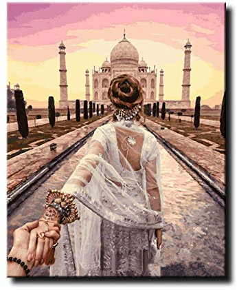 Shukqueen Peinture par numéro, pour adultes, enfants, débutants, 40,6 x 50,8 cm, sans cadre