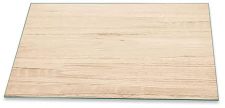 decorwelt | Herdabdeckplatten 90x52 cm 1-Teilig Holz Braun Ceranfeldabdeckung Universal Spritzschutz Glas Deko Elektroherd Induktion für Kochplatten Herdschutz Schneidebrett Sicherheitsglas