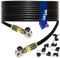1STec 5m Black Right Angled Gold F-connector Coaxial Male Plug to Plug Digital Freeview BT Youview Aerial Wall Socket to LED LCD Flat Screen TV or DVR Extension Cable + Cable Clips (5 Metre, Black)