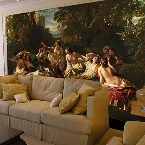 Nahtlose wandbild nachtclub nahtlose wandbild europäische dame sauna bad center charakter ölgemälde photoWallpaper 3D Fototapete einfügen grenze Wandbild Tapete Fototapete Wandbilder-300cm×210cm