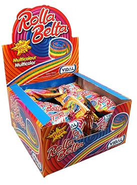 Vidal Rolla Belta Multicolour Saure, mehrfarbige Fruchtgummirolle 24 Stück je 19g