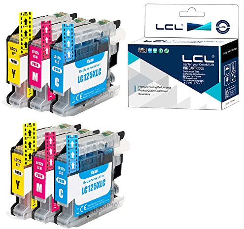 LCL Kompatibel Tintenpatrone LC125 LC125XL LC125XLC LC125XLM LC125XLY (2Cyan 2Magenta 2Gelb) Ersatz für Brother J6520DW/J6720DW J6920DW MFC-J4410DW/J4510DW/J4610DW /J4710DW DCP-J4110DW