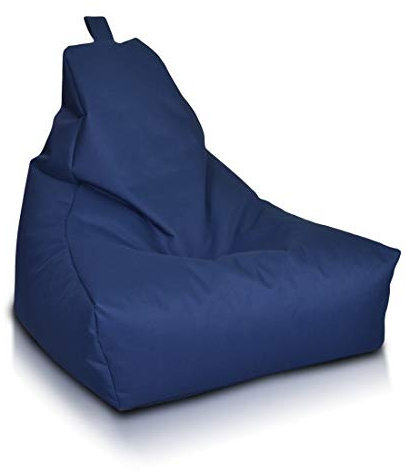 Ecopuf - Keiko M Pouf Sessel Outdoor - Sitzsack mit Griff - Robuster Stoffsack - Entspannungssessel - Wohnungseinrichtung - Sessel Größe M - 100x80x85cm, Blau Nc8