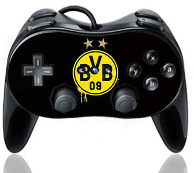DeinDesign Skin kompatibel mit Nintendo Wii Classic Controller Pro Folie Sticker Sterne Borussia Dortmund BVB