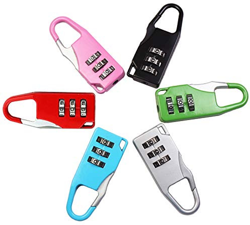 Vorhängeschloss Zahlenschloss 3 Stelliges 6PCS Mini Code Schlösser Zahlenschloss Verstellbares Buntes Kombinationsschloss Travel Vorhängeschloss für Schule Fitnessraum Außenschuppen Haspeschrank