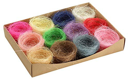 VALICLUD 12 Pièces Nid D'oiseau de Pâques Nid d'oiseaux en Rotin Artificiel Coloré Mini Conteneur D'oeufs de Pâques Décoration de Pelouse de Jardin de Pâques