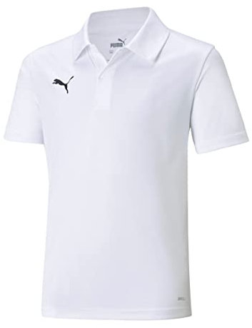 PUMA Unisex Kinder Teamliga Sideline Polo Jr Shirt, Puma White-puma Black, 140 EU