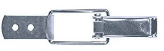 GOEBEL® - 100 x Spannverschlüsse Edelstahl A2(V2A) 50 Kappenschloss selbstschliessend mit gerader Grundtplatte inkl. Gegenhaken - Kistenverschluss - Kofferverschluss - Hebel Verschluss