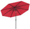 GYMAX Ombrellone da Giardino 3x3 M, 8 Stecche, Manovella, Parasole Inclinabile 25° in Poliestere, Palo in Metallo, Ideale per Cortile, Terrazzo, Mare (ROSSO)