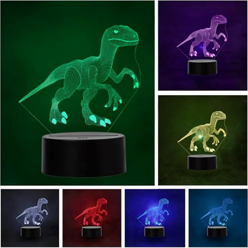Wolobox LED Dinosaurier Velociraptor Farbwechsel USB Nachtlicht und Dekoration