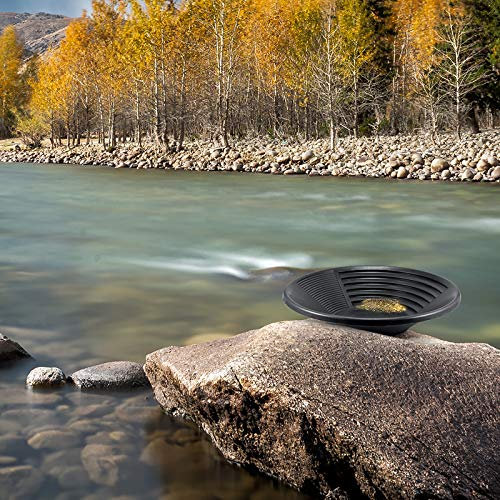 Raccolta di oro in plastica, dorato, con pane, per il lavaggio dell'oro per Gold Rush, colore: nero