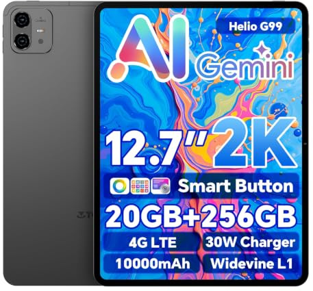 TECLAST Artpad Pro Tablet 12.7 Android15, 20GB+256GB 2.2GHz CPU G99 4G LTE | 10000mAh 30W Carica Rapida/Octa-Core Gaming Tablet Doppio SIM 5G WiFi, 2176×1600, TF 8TB