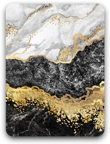 Atufsuat Small Mouse Pad, Mini Mouse Pad 6 x 8, Thick Rubber Waterproof Mouse Mat, Cute Mousepad for Women Men Kids Wireless Mouse Laptops Keyboard Tray Home Office Travel, Black White Gold Marble