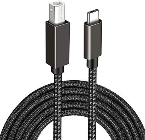 Cable de Impresora USB C, 3 Metros Cable USB C a USB Tipo B 2.0 Impresora Compatible con MacBook Pro, DELL, ASUS, HP, Acer, iPad Pro 2020 para Impresora HP, Epson, Brother, Lexmark,Canon, Gris