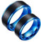 Homxi Partnerringe Gravur,Wolfram Eheringe 8MM Schwarz Blau Ring mit Rund Gebürstet Paar Trauringe Damen 54 (17.2) + Herren 57 (18.1)