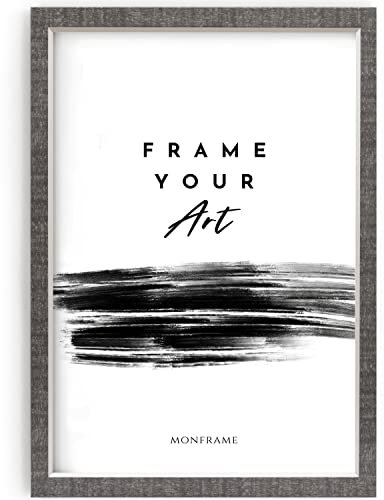 Monframe Bilderrahmen Bellevue - 20x60 cm - Vintage Schwarz - Posterrahmen mit Acrylglas - MDF Holz Rahmen