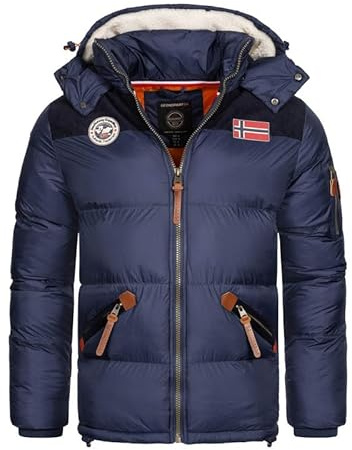 Geographical Norway Celian Men - Winterjacke Herren Warme Steppung Mann Herbst Winter - Warme Manteljacke leicht Kapuze - Daunenjacke Windstopper Langarm Polsterung - Männer