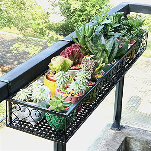 Blumenregal zum Aufhängen aus Metall, Topfständer, Hängeregal für Terrassengeländer, Blumentopfhalter aus Metall, Terrassengeländer, Regal für Pflanzentöpfe, Topfständer, Pflanzenaufbewahrun