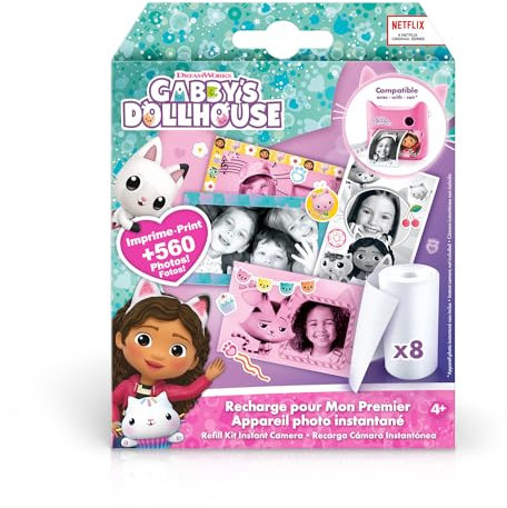 Canal Toys Nachfüllpack für Meine erste Sofortbildkamera Gabby und das magische Haus, 8 Papierrollen, 2 Stickerbögen und 10 Selbstklebende Rahmen, Ys/m