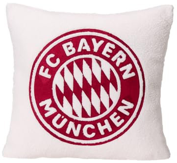 FC Bayern München Dekokissen I Sofakissen I Sherpa I Weiß I 45 x 45 cm