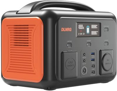 Estación de energía B500 Batería Externa portátil 518.4Wh/19.2V LiFePO4 Generador Solar Potencia 500W Salida máxima de Onda sinusoidal Pura con 8 Puertos de Suministro para el hogar Camping al Aire
