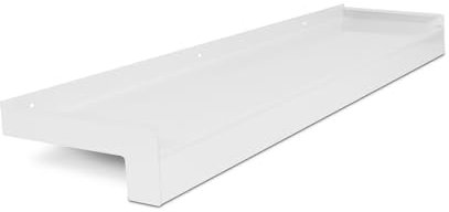 HausFux jetLINE Aluminium Fensterbank außen - nach Maß inkl. Putzabschluss, Klinkerabschluss oder Alu-Gleitabschluss - individueller Zuschnitt - bis 3 m (Weiß, T x L | 7 x 120 cm)