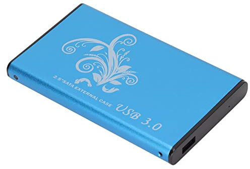 Hard Drive Enclosure, 4TB 2.5in USB 3.0 External Hard Drive Enclosure, Aluminum Alloy External Hard Drive Enclosure for Laptop Desktop for OS X Tablet (Blue)