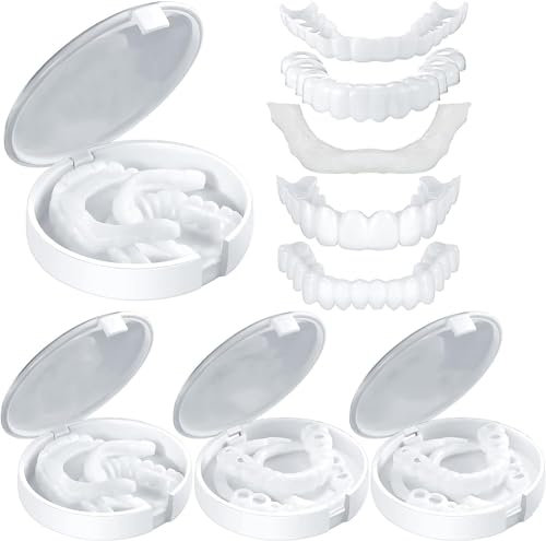 uqlpxz Perfektes Lächeln Zähne Veneers, Kosmetischer Veneers Zähne, Zahnaufhellung, Zahnprothese, Zahnersatz Veneers, Sofortig Furniere,4 Pairs
