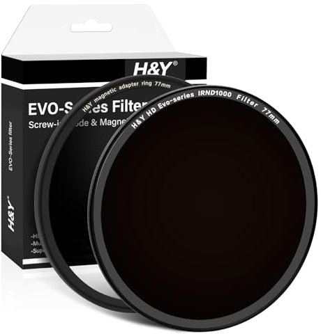 H&Y EVO Series IRND1000 - Filtro ND da 77 mm, 10 stop, 2 in 1, con vite e anello adattatore magnetico