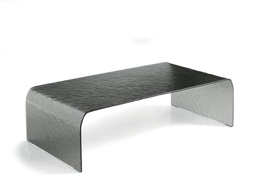 MONDO VIRO un mondo a casa tua Mondo Viro Table basse rectangulaire Giano moderne en verre martelé cm 110 x 55 30 h (fumé)